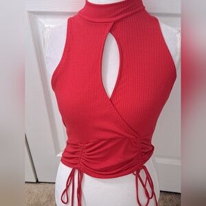 Windsor Sleeveless Red Cut Out With Ties   Size L